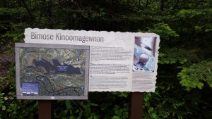 Bimose Kinoomagewnan signage at start of trail.