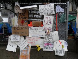 Occupy Vancover signs.